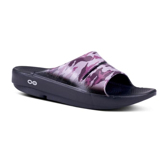 Oofos Canada Women's OOahh Luxe Slide Sandal - Purple Camo